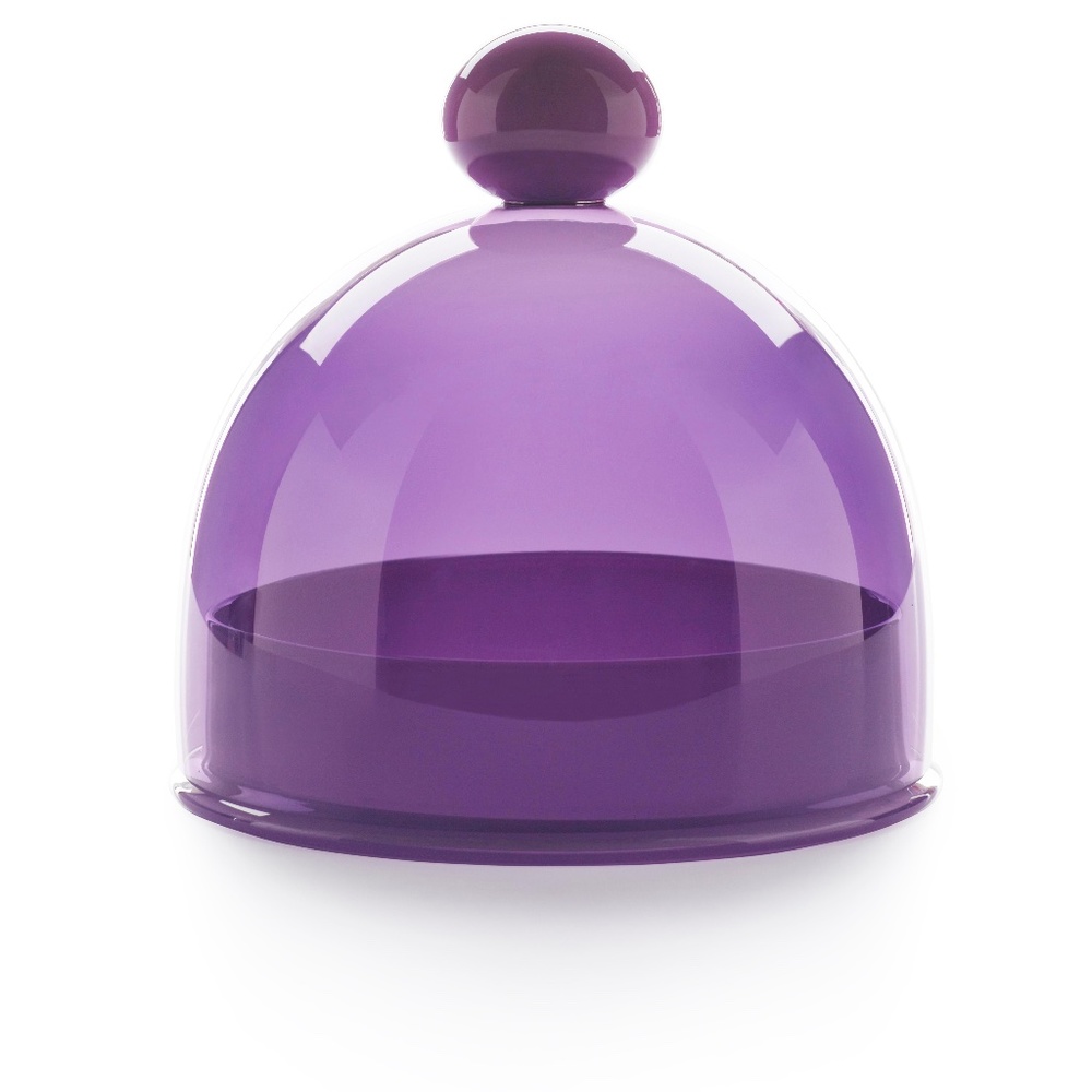 Travis Sandoval Blown Glass Amethyst Cake Dome